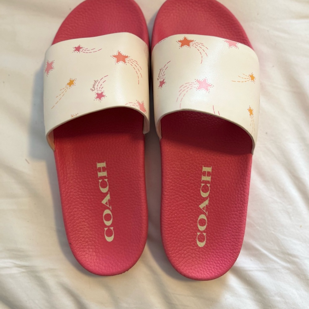 ⭐️NWOT COACH LIMITED EDITION SHOOTING STAR PRINT SANDLE SLIDES SZ 11⭐️